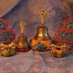 TIBETAN BELL and DORJE SETS - Gold plated.